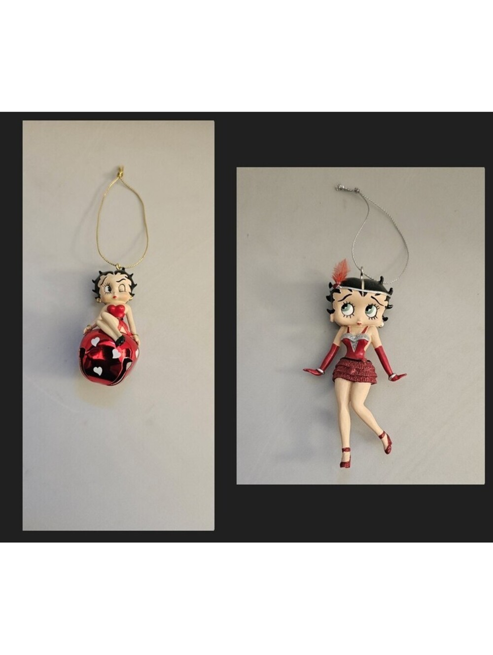 Betty Boop Pair of various collectible Christmas Ornaments Set of 2